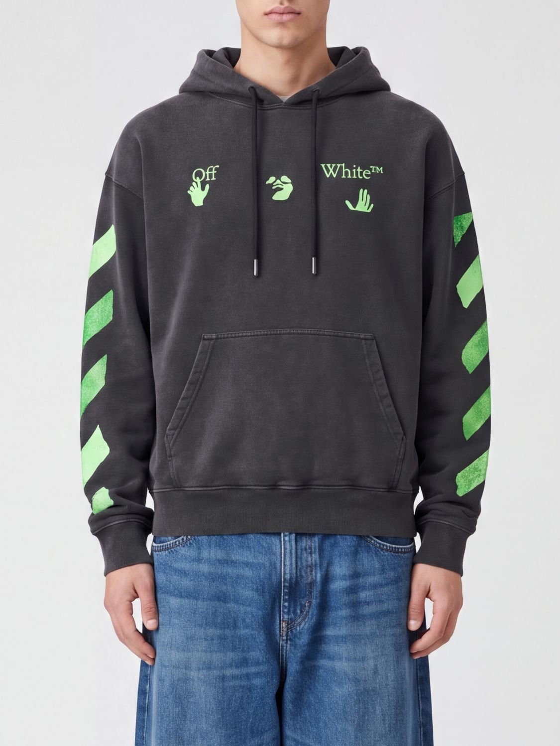 Off-White Relaxed-Fit-Kapuzenpullover aus Baumwolle mit Arrow-Print