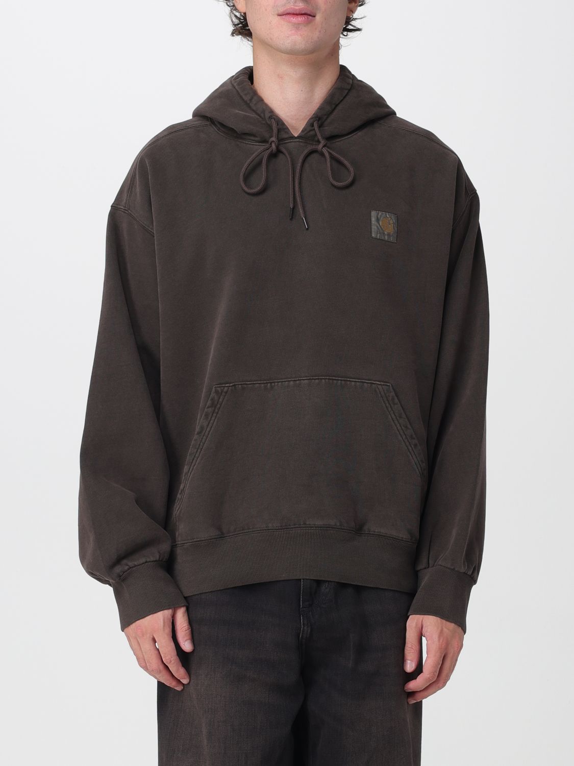 CARHARTT WIP Felpa relaxed fit in cotone con cappuccio e tasca a marsupio