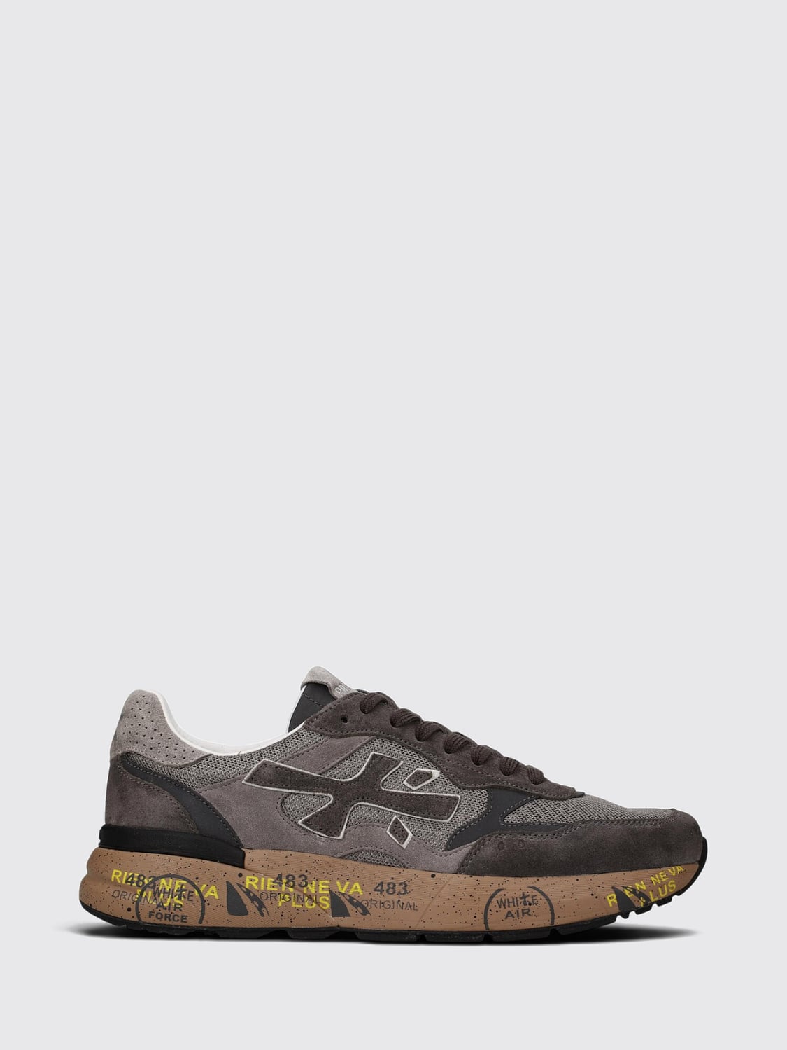 PREMIATA Mick Leather and Suede Trainers with Logo and Worn Effect