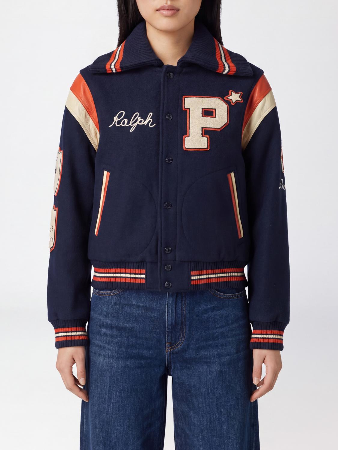 POLO RALPH LAUREN Kurze Varsity-Bomberjacke aus Wollmischung mit Patches