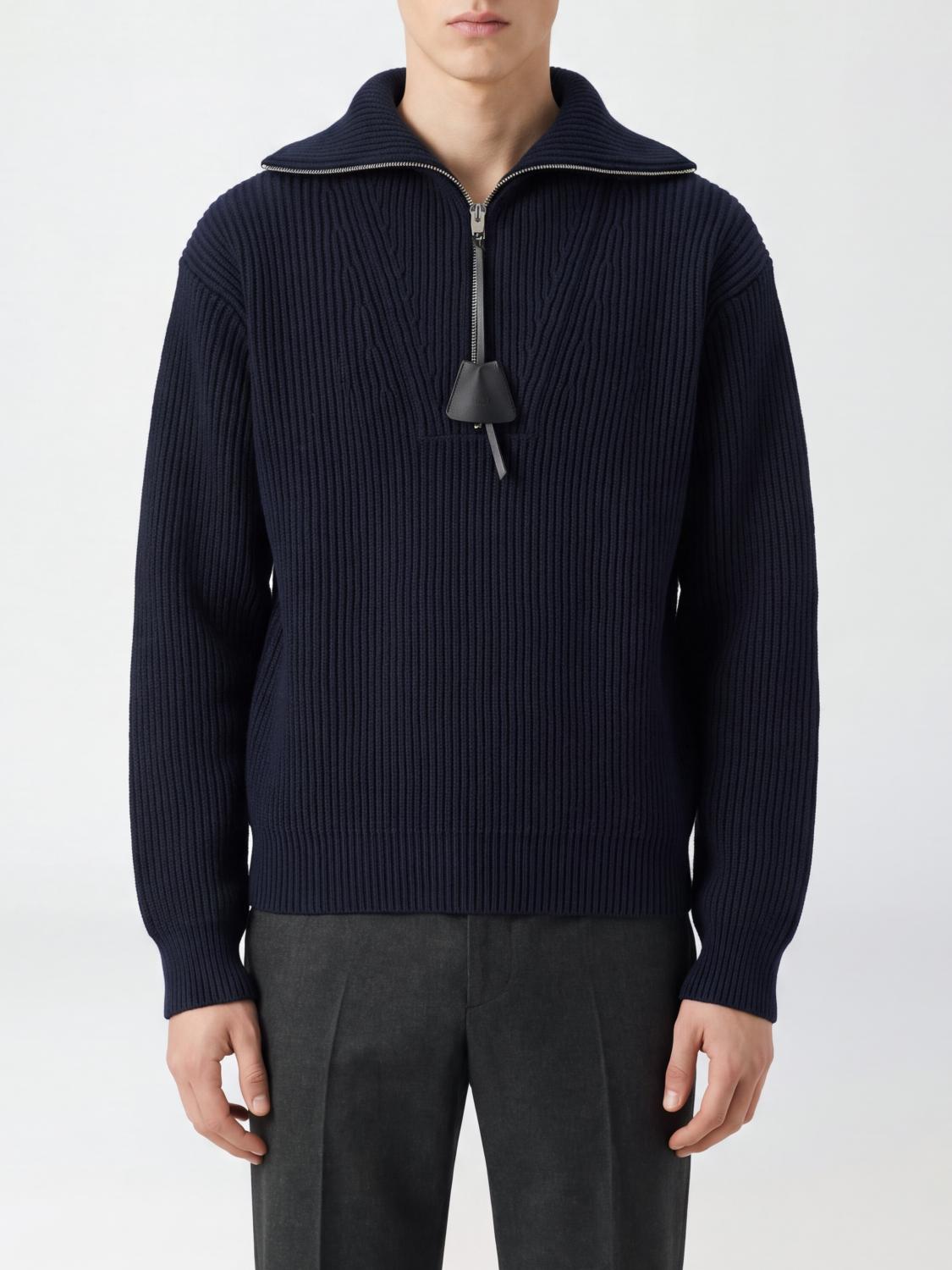 CELINE Wool and Cashmere Half-Zip Jumper with Sailor Collar CELINE Wool and Cashmere Half-Zip Jumper with Sailor Collar