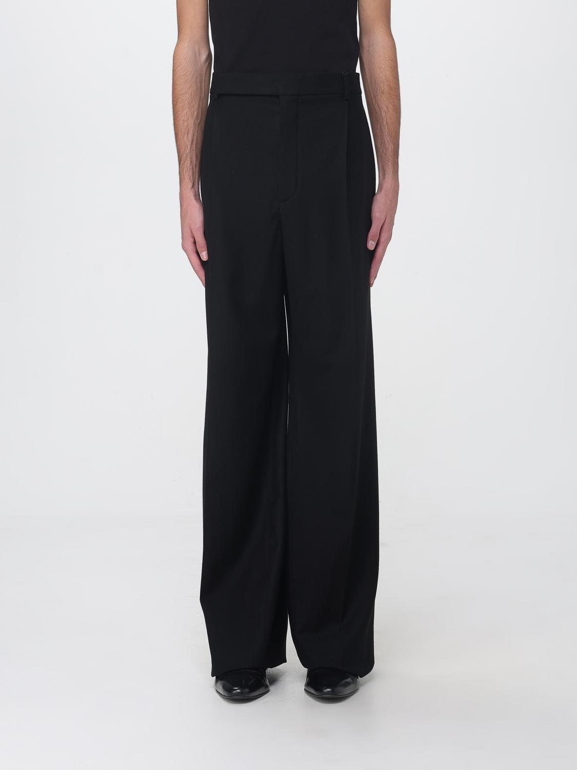 Saint Laurent Wide-Leg Tailored Trousers in Virgin Wool with Pleats