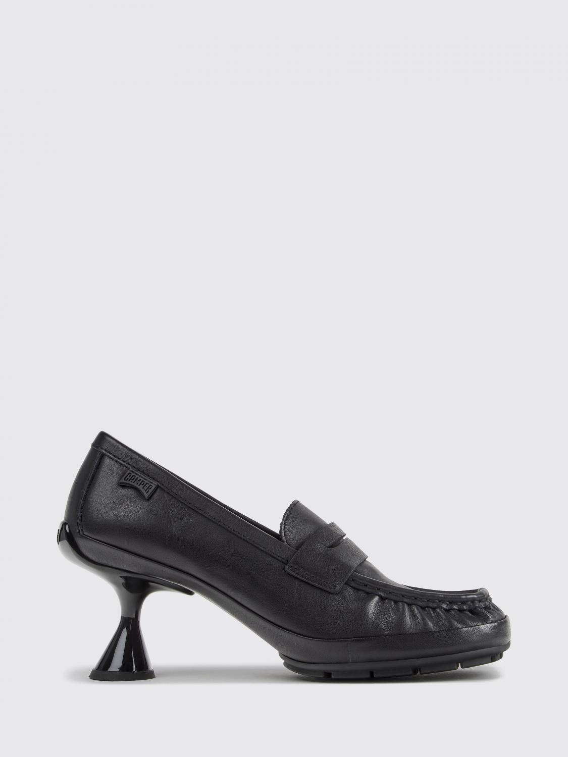 CAMPER Right Left Loafer aus Glattleder mit mittlerem Spulenabsatz