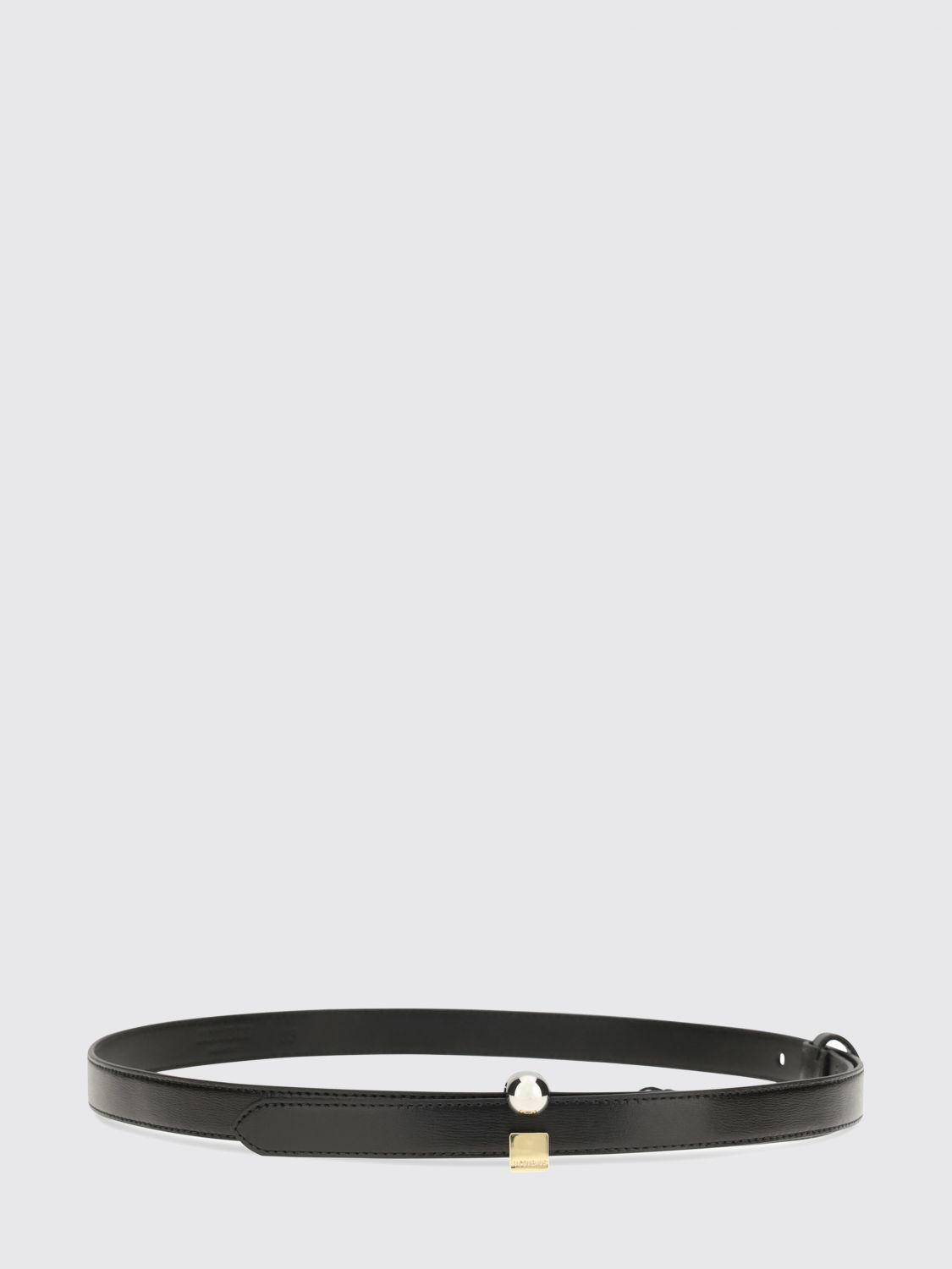 JACQUEMUS Leather Belt with Piercing Detail and Push-Lock Closure