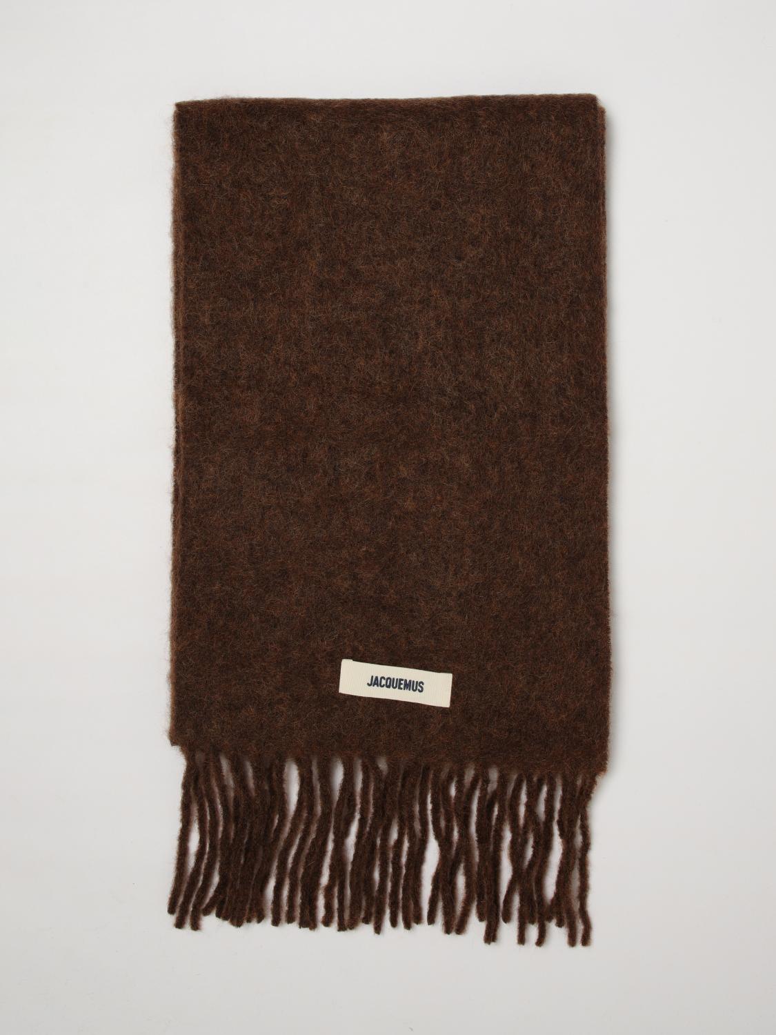 Jacquemus Mohair and Alpaca Blend Scarf with Logo and Fringed Hem