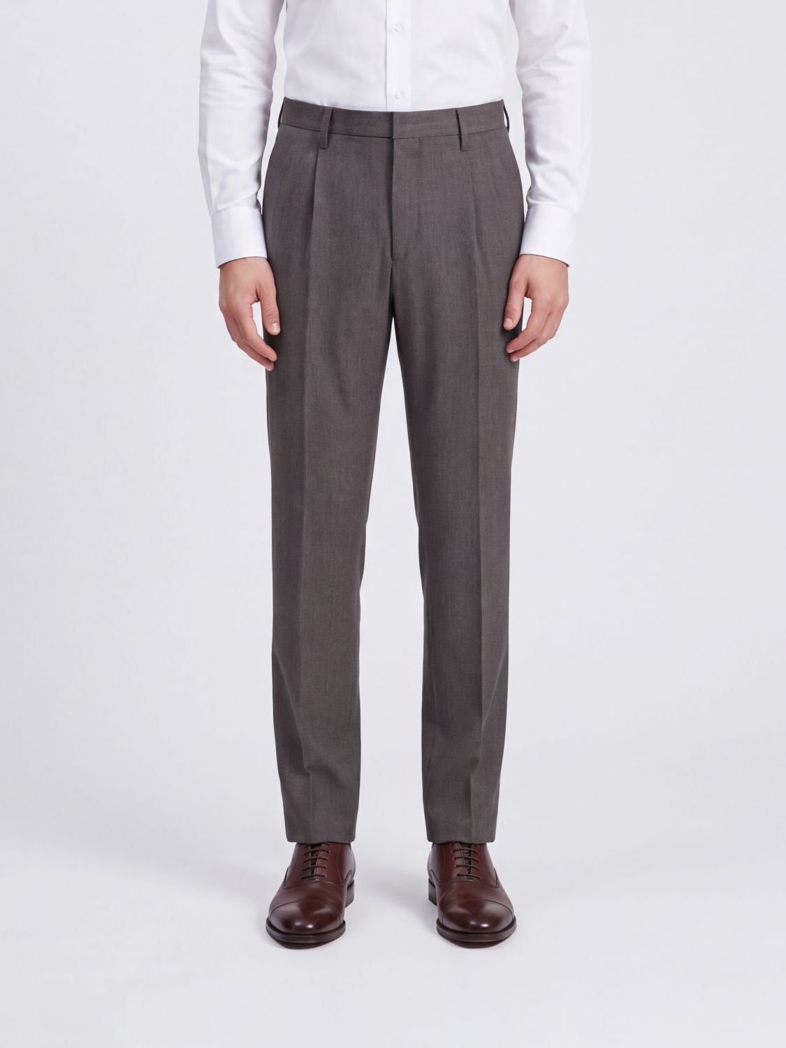 Lardini Slim Fit Tailored Trousers in Virgin Wool with Pleats