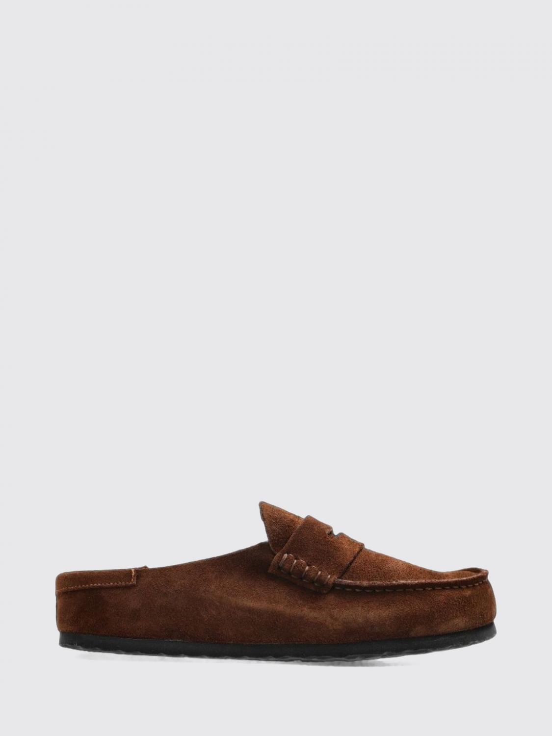 BIRKENSTOCK Naples Suede Mules with Raised Seam Toe