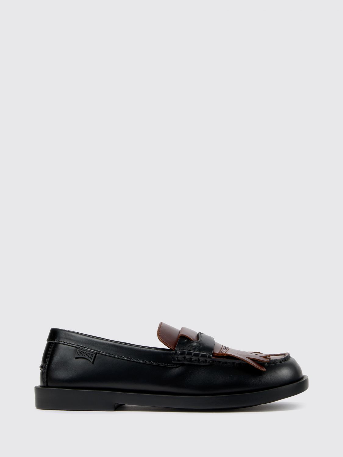 CAMPER Twins zweifarbige Glattleder-Loafer mit Fransen und XL Extralight-Sohle