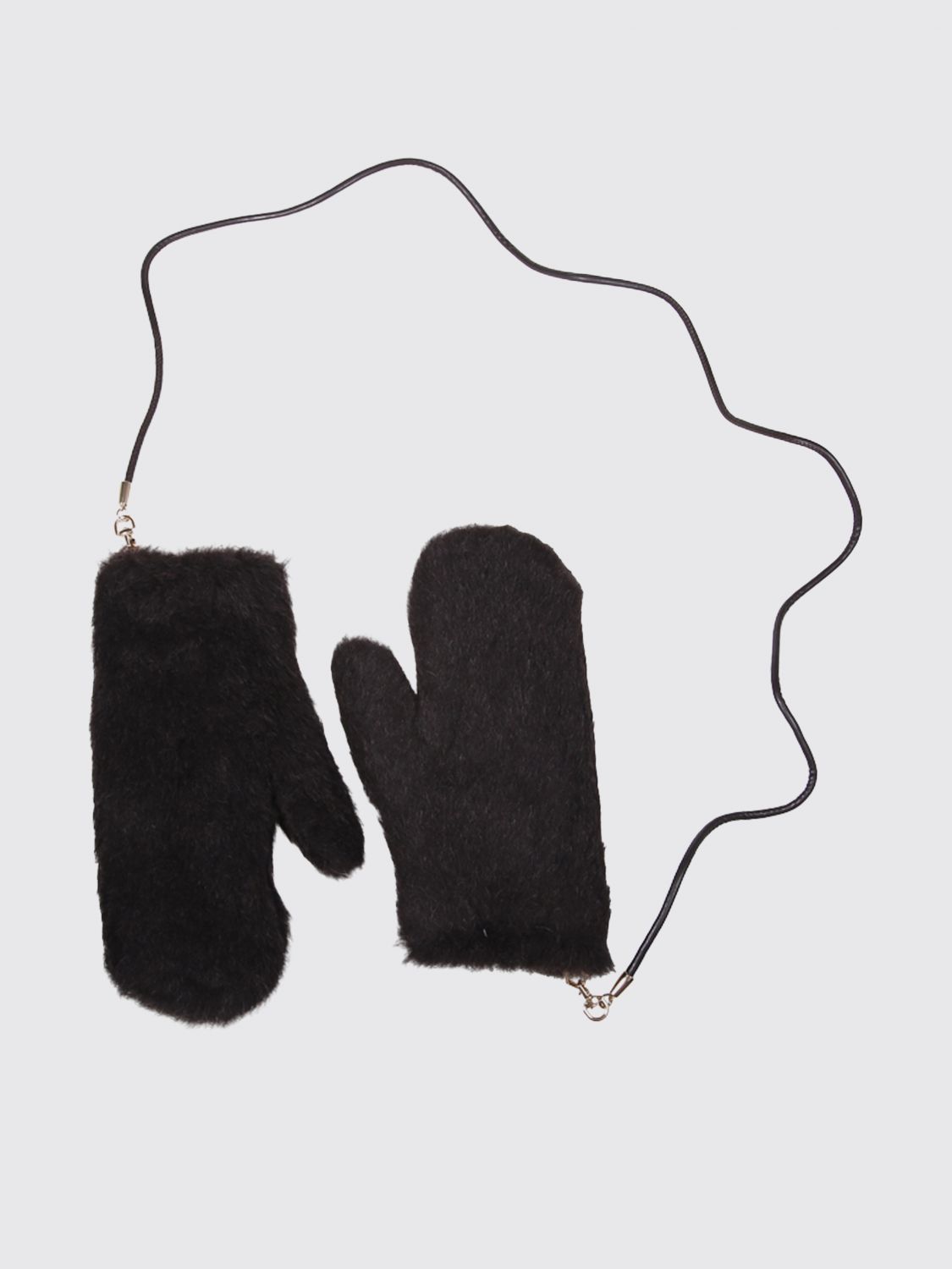 MAX MARA Gloves in a Precious Alpaca and Virgin Wool Blend with Spring Clip