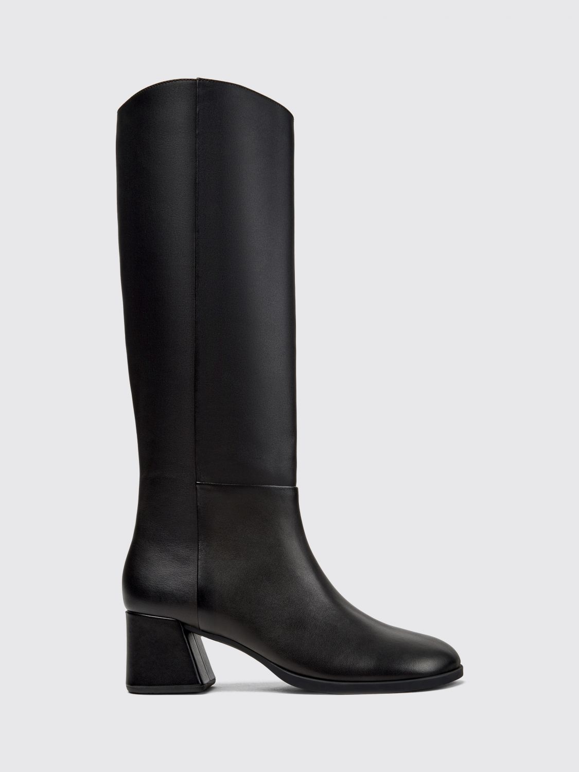 Camper Kora Smooth Leather Knee-High Boots with Medium Heel and Zip