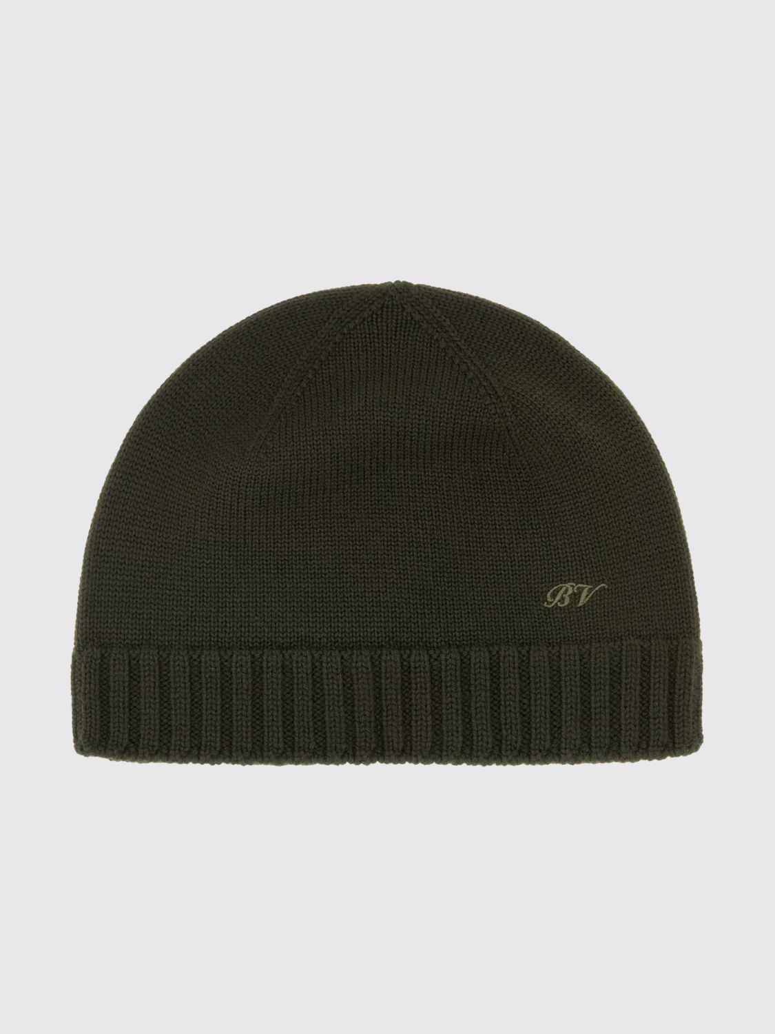 BOTTEGA VENETA Berretto beanie in pura lana con design a costine e risvolto
