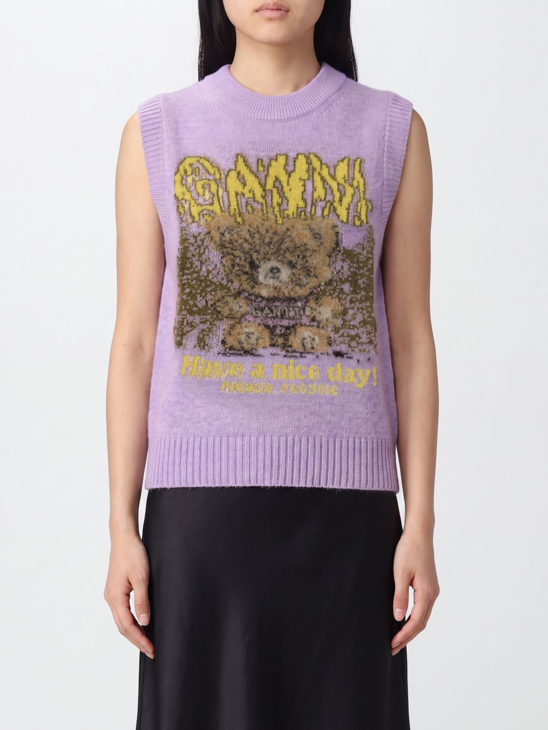 Ganni Waistcoat Woman color Lilac