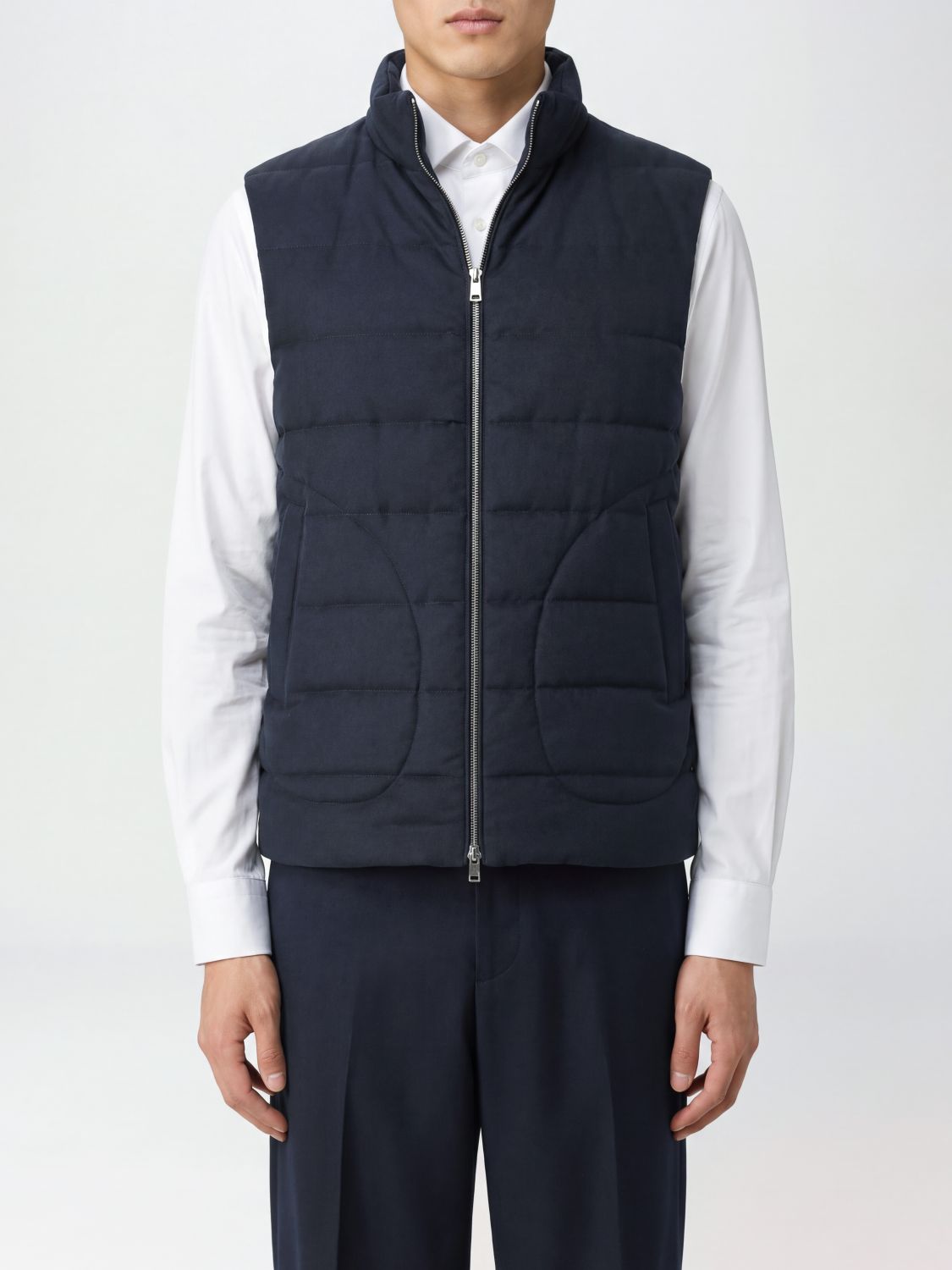 HERNO Padded Wool-Blend Gilet with High Neck and Zip Closure
