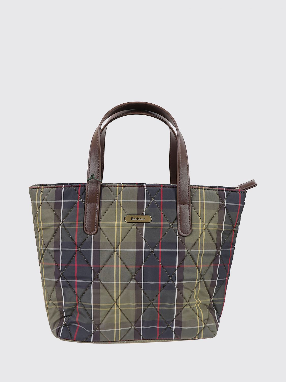 BARBOUR Quilted Nylon Mini Tote Bag with Removable Shoulder Strap