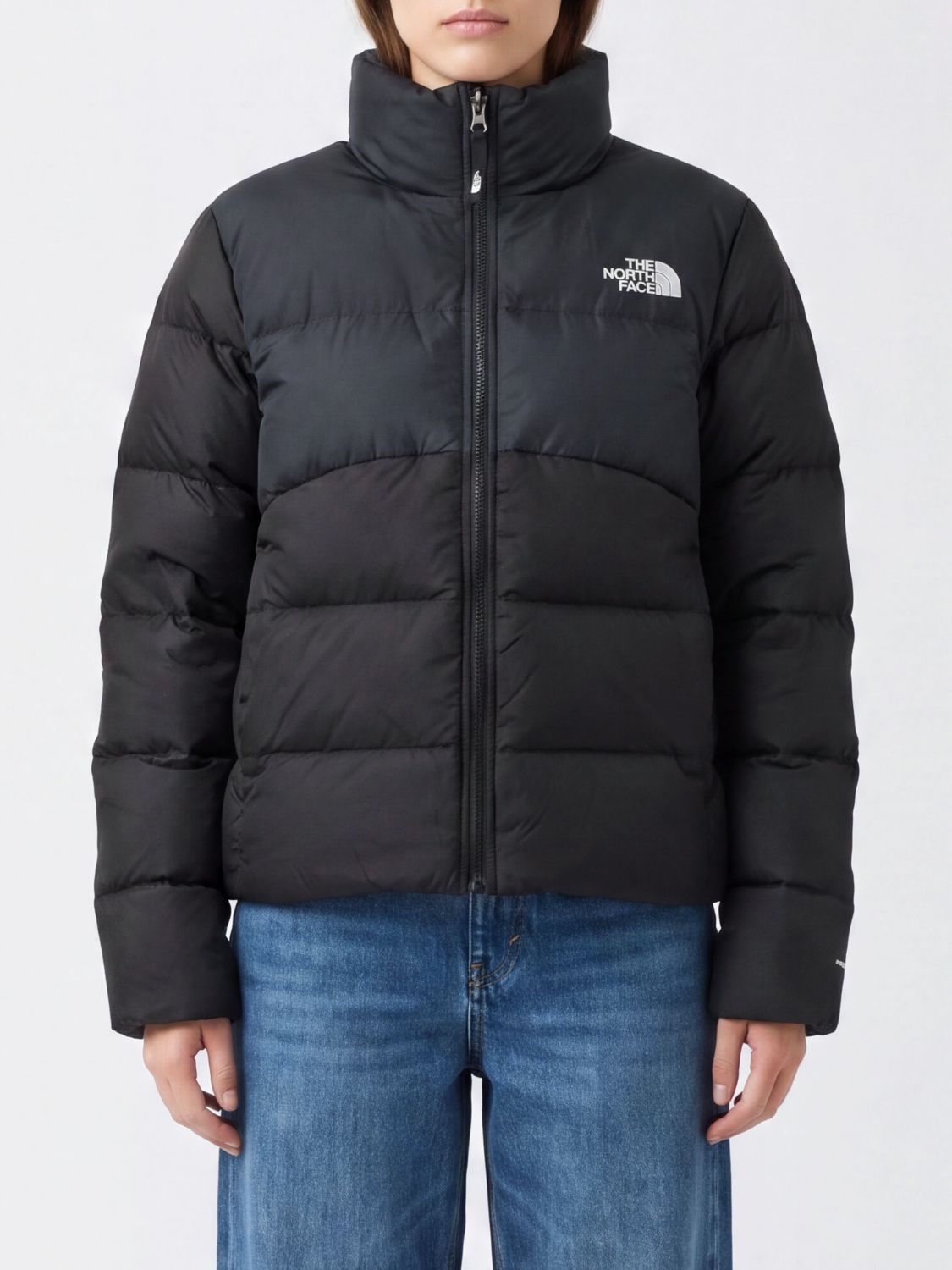 The North Face Water-Repellent Cropped Puffer Jacket with Funnel Neck
