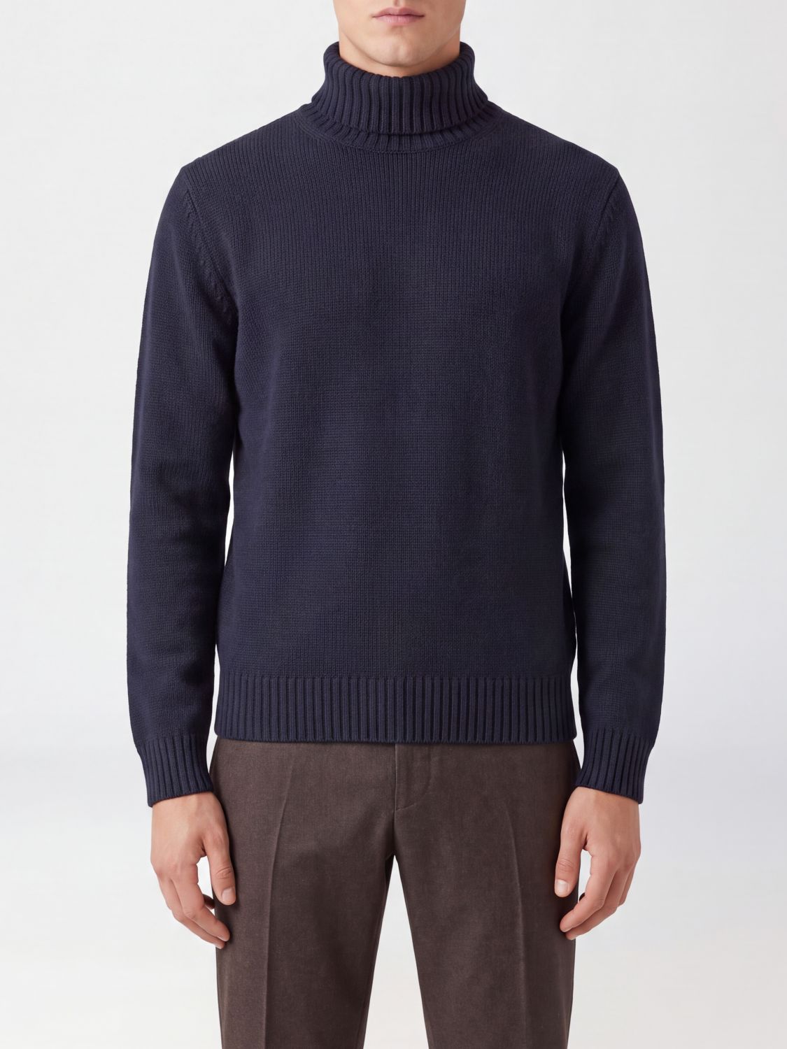 SLOWEAR Rollkragenpullover aus reiner Schurwolle mit langen Ärmeln