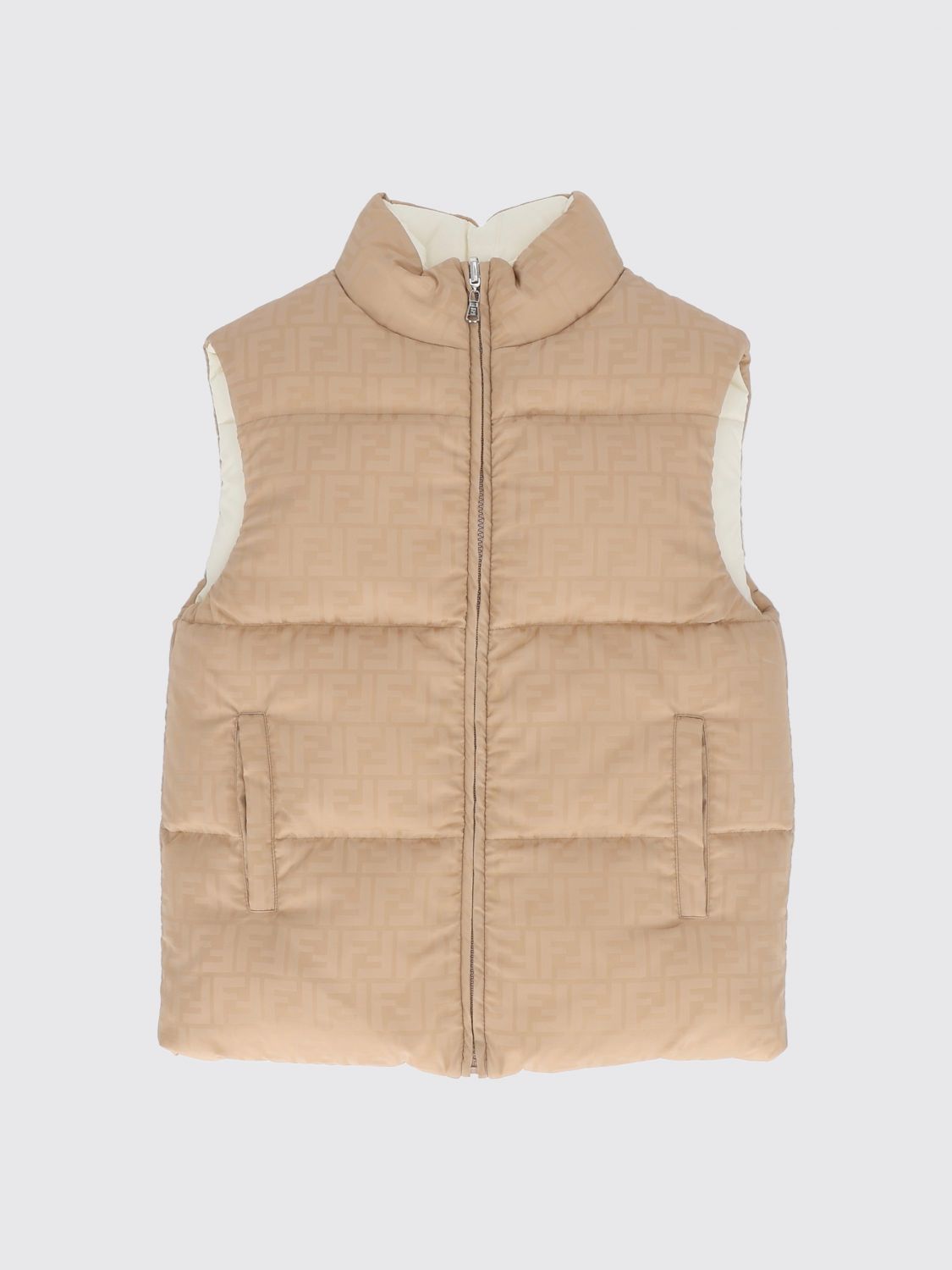 FENDI Wendbare, gepolsterte Weste für Jungen mit FF-Monogramm