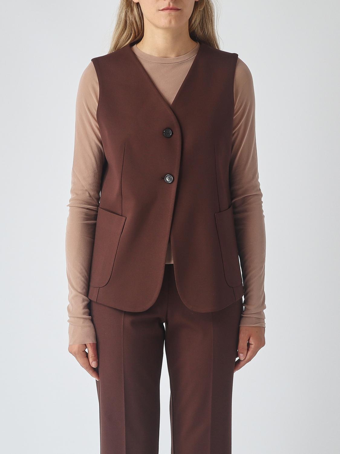 MEIMEIJ Single-Breasted Tailored Waistcoat in Viscose Blend with V-Neck