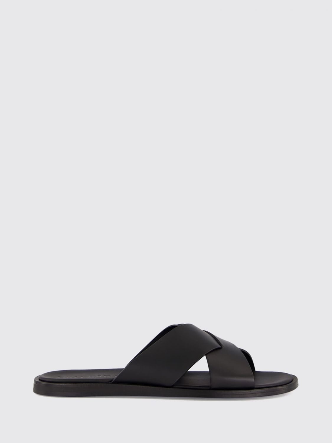 ORLEBAR BROWN Slide-Sandalen aus Glattleder mit Ledersohle