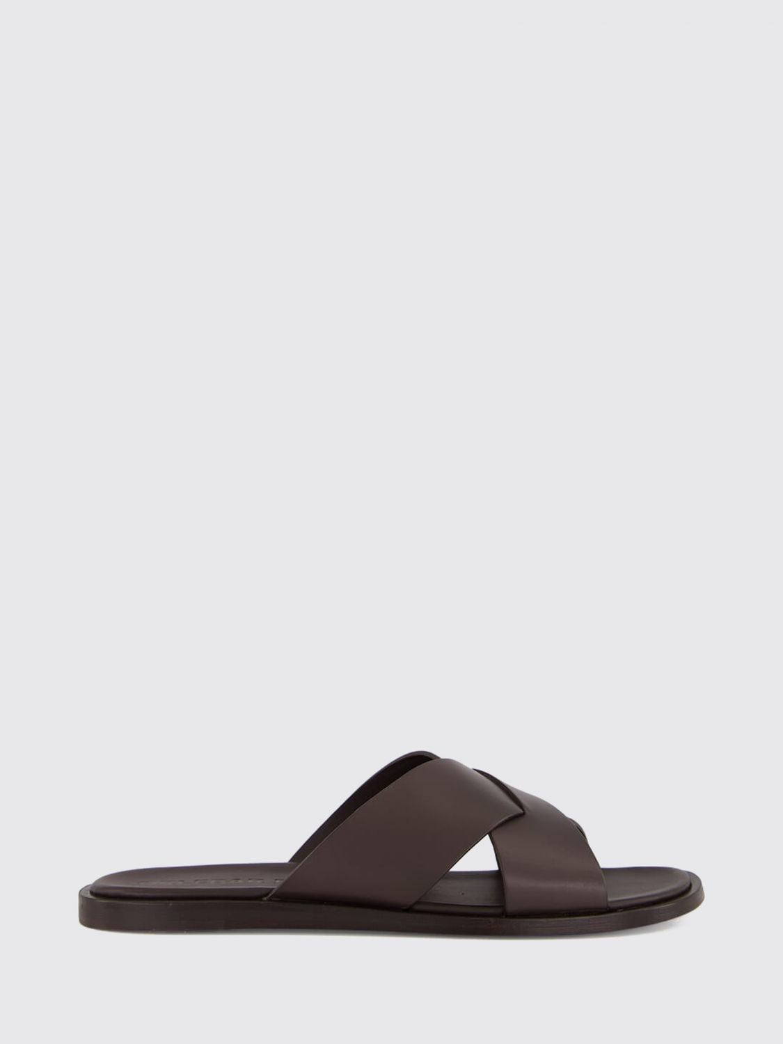 ORLEBAR BROWN Slide-Sandalen aus Glattleder mit Ledersohle