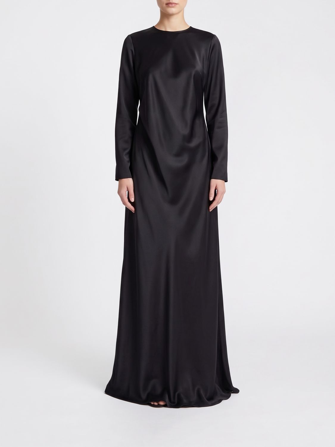 EMPORIO ARMANI Lange Abendtunika aus Satin mit langen Ärmeln