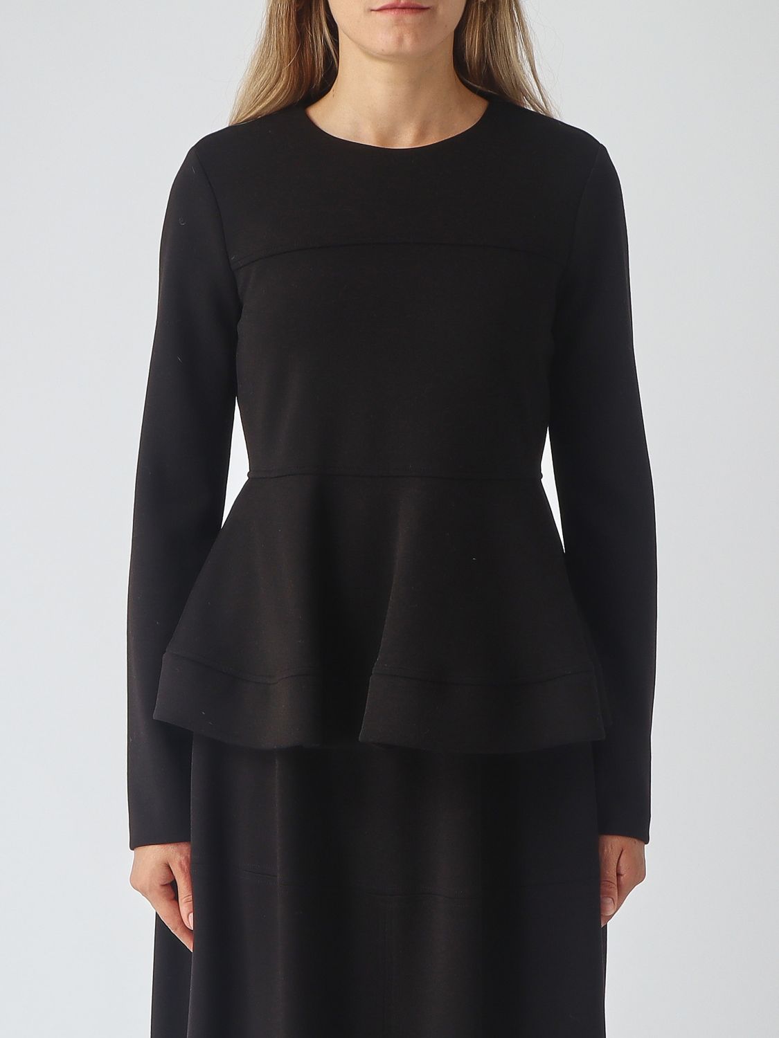 MEIMEIJ Long-Sleeved Viscose Blend Top with Back Zip Closure MEIMEIJ Long-Sleeved Viscose Blend Top with Back Zip Closure
