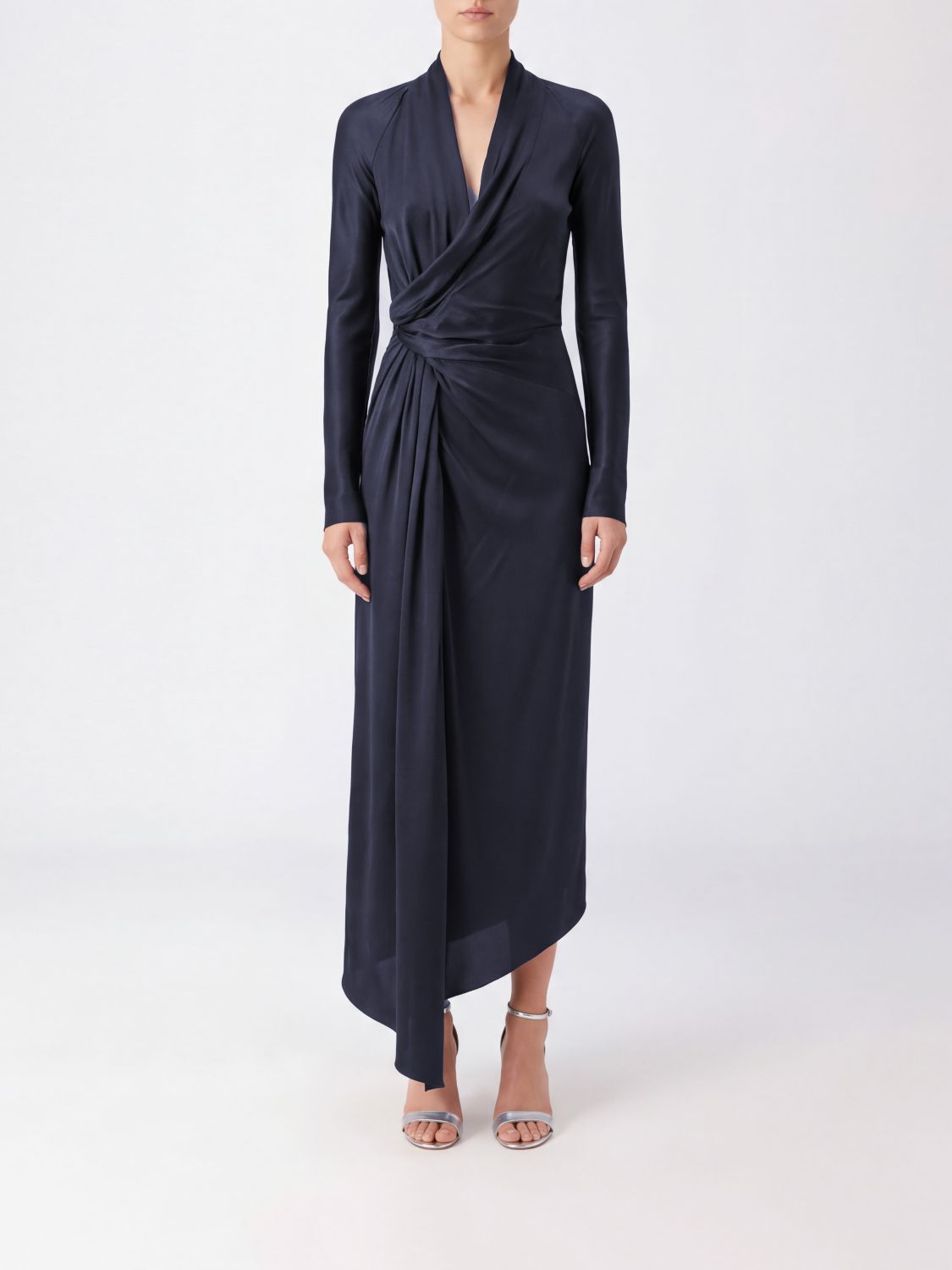 VICTORIA VICTORIA BECKHAM Abito lungo da sera Lea con scollo a V e orlo asimmetrico