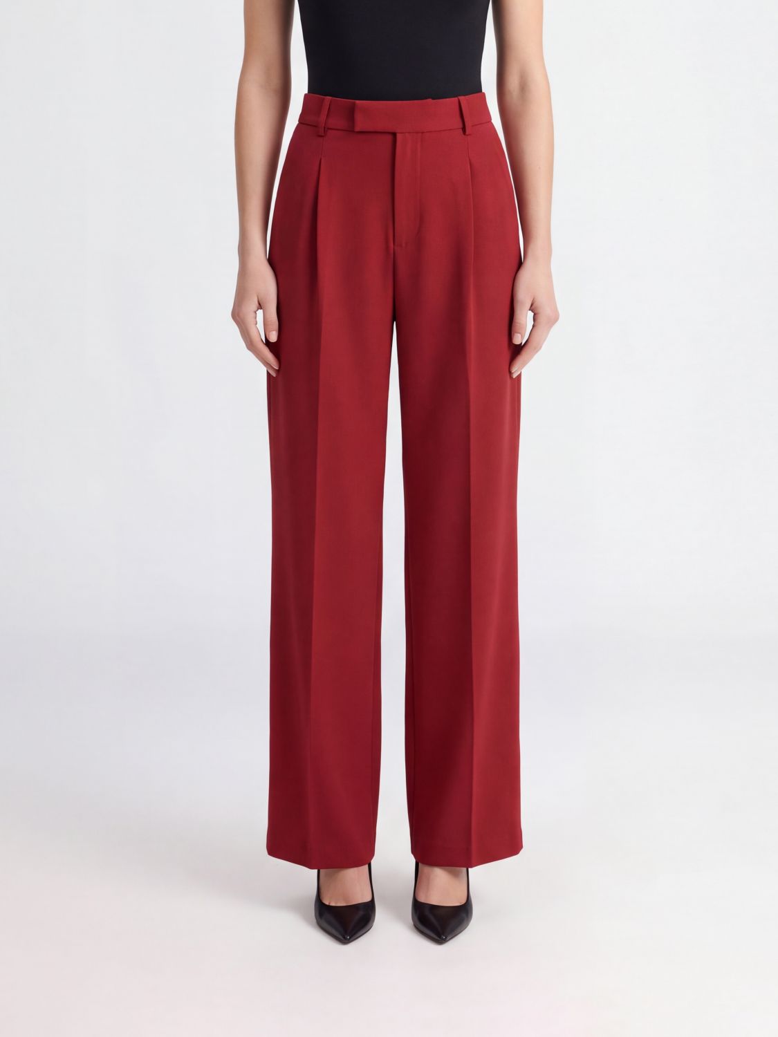 FEDERICA TOSI High-Waisted Wide-Leg Tailored Trousers in Crêpe