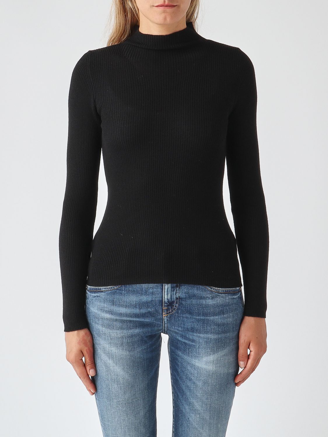 Twinset Dolcevita slim fit in lana leggera a coste