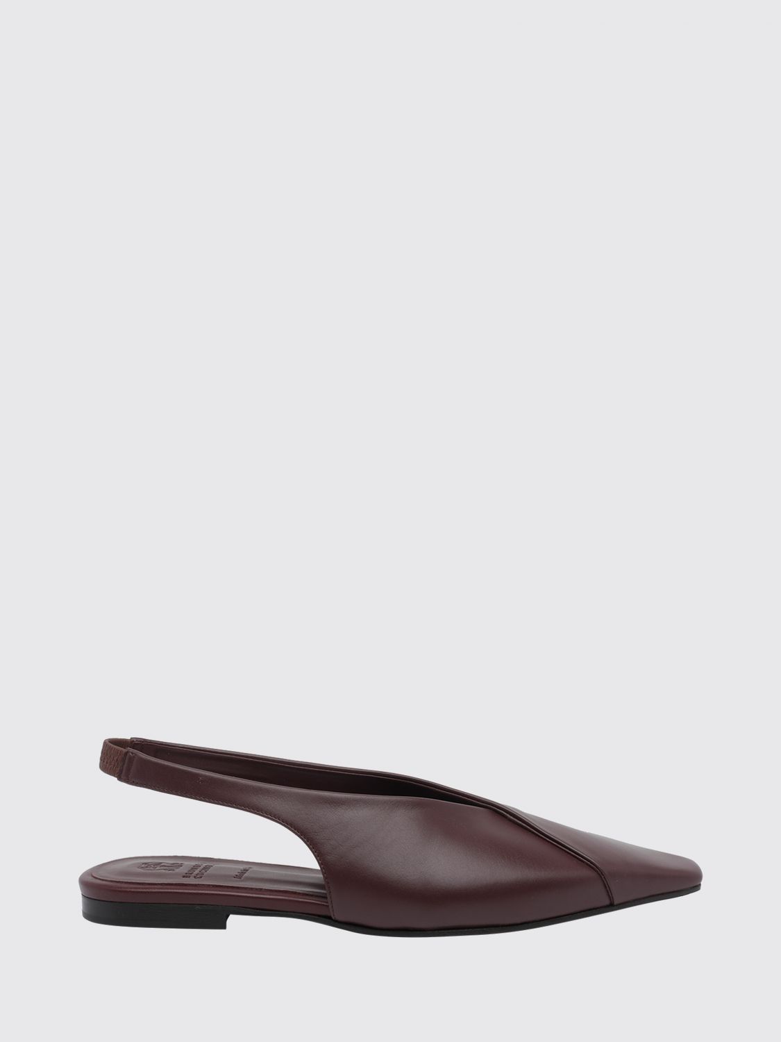 BRUNELLO CUCINELLI Ballerine slingback in pelle liscia con punta affusolata