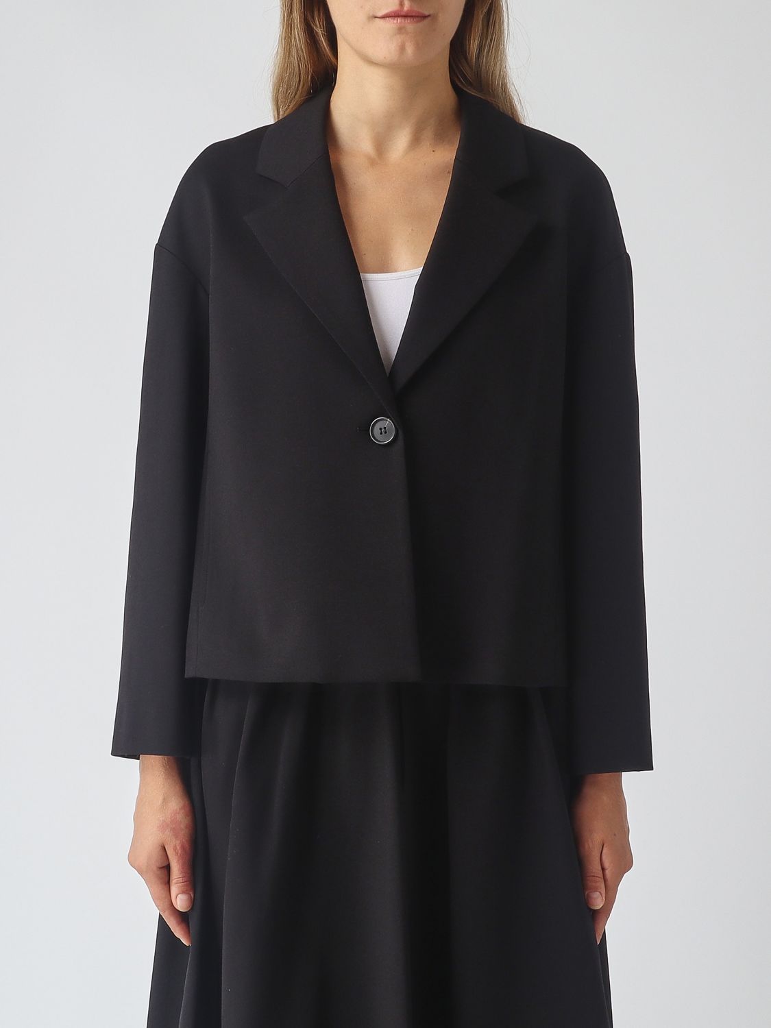 MEIMEIJ Single-Breasted Blazer with Peaked Lapels and Dropped Shoulders