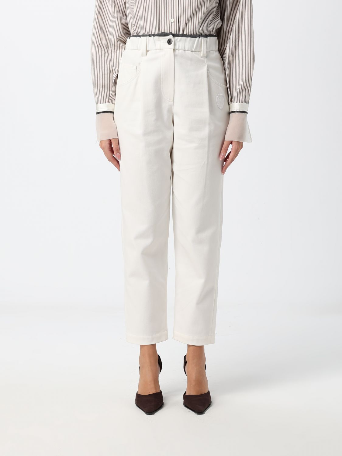 BRUNELLO CUCINELLI Pantaloni Donna colore Bianco