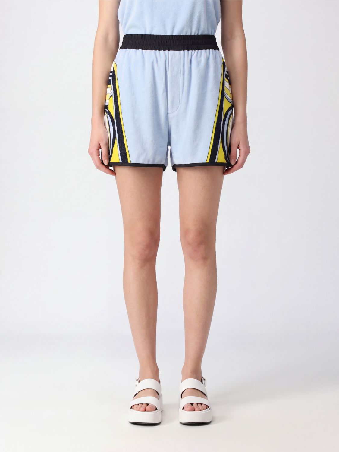LA DOUBLEJ Baumwollshorts mit Ethno-Print und elastischem Bund
