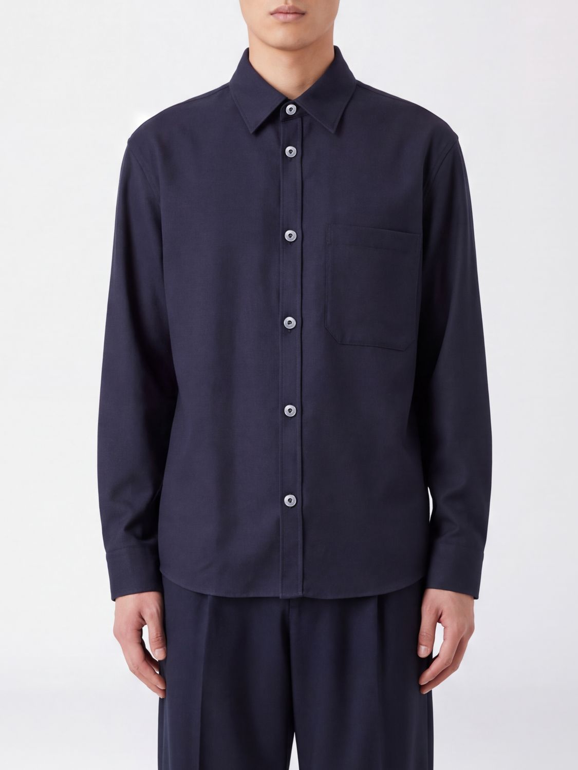 EMPORIO ARMANI Camicia slim fit in cotone con collo francese