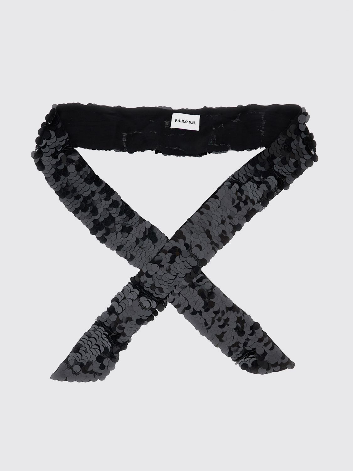 P.a.r.o.s.h Parosh . Polyamide Evening Scarf With Sequin Embroidery In Black