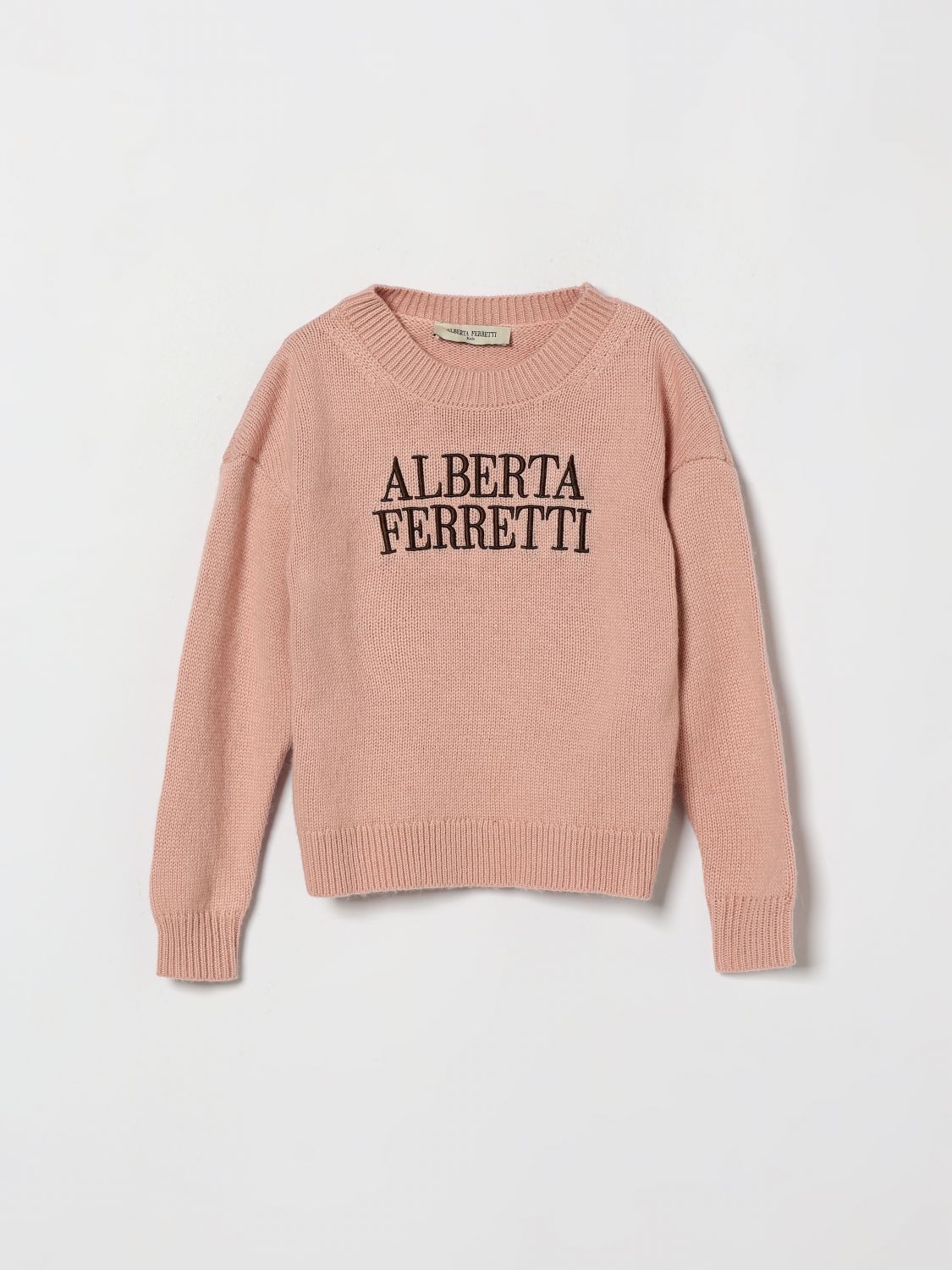 ALBERTA FERRETTI Slim-Fit-Pullover für Mädchen aus Baumwolle mit Jacquard-Logo