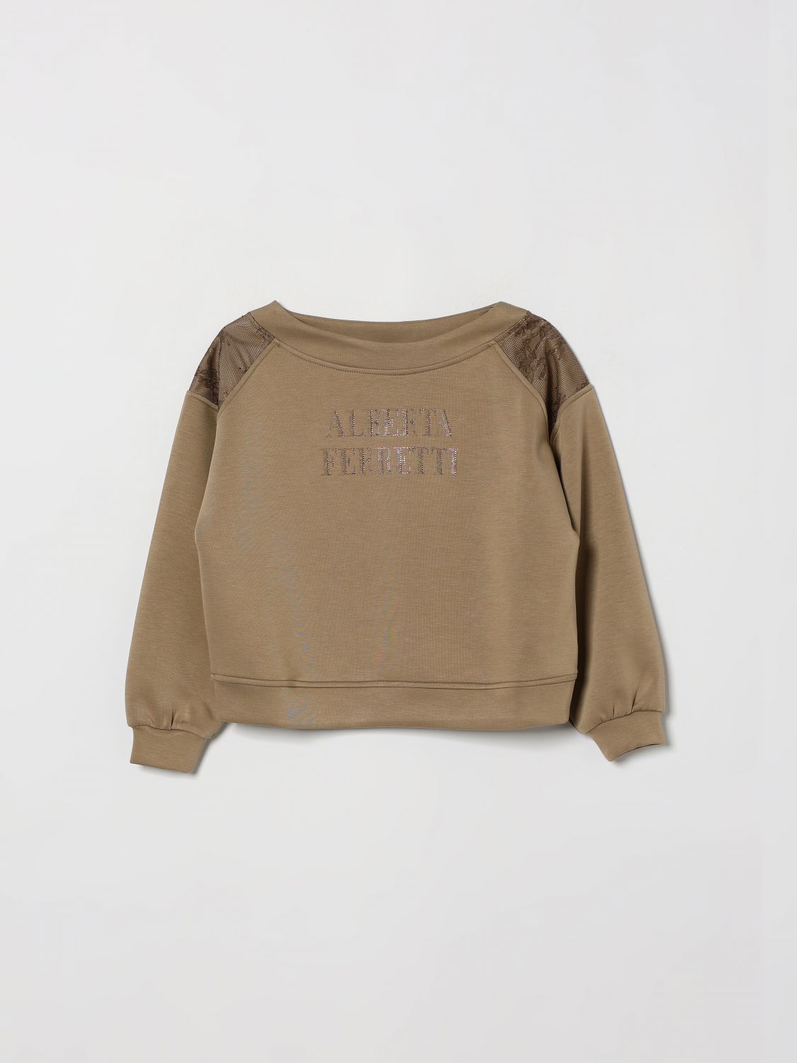 ALBERTA FERRETTI Slim-Fit-Pullover für Mädchen aus Baumwolle mit Jacquard-Logo