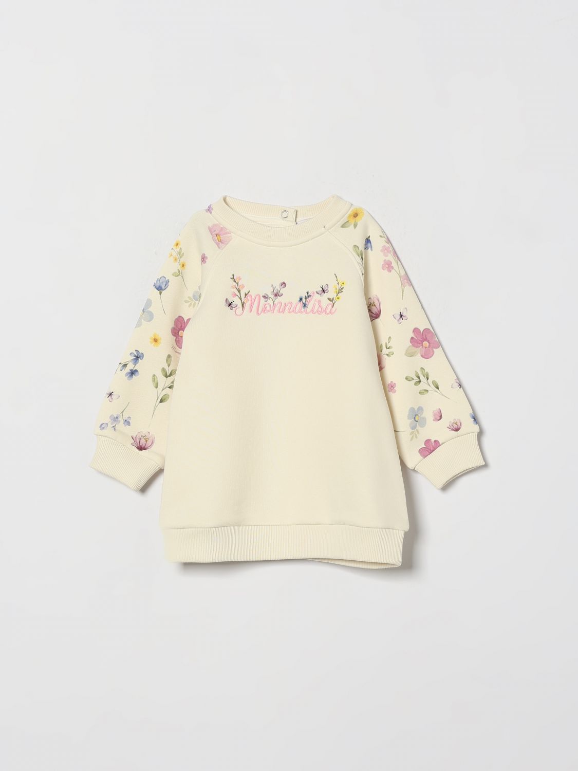 MONNALISA Sweatshirtkleid für Mädchen aus Baumwolle mit gesticktem Logo