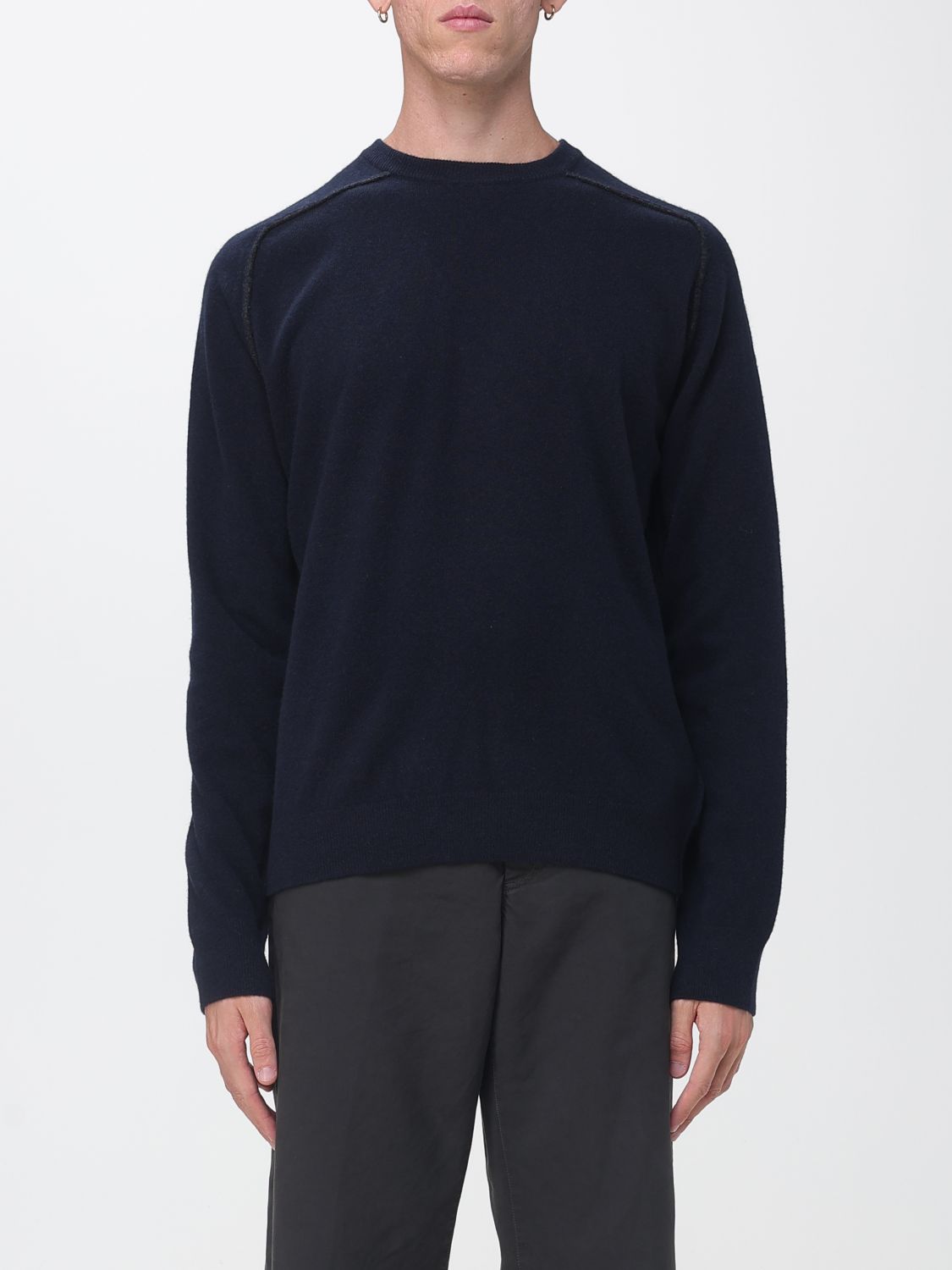 Maison Margiela Crewneck Jumper in Pure Virgin Wool with Ribbed Trims