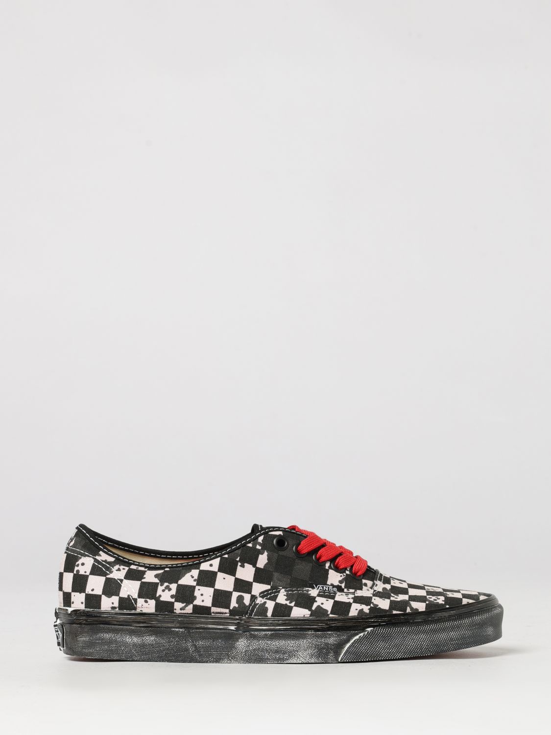 VANS Authentic Checkerboard Low-Top Sneakers in Cotton Canvas with Distressed Effect