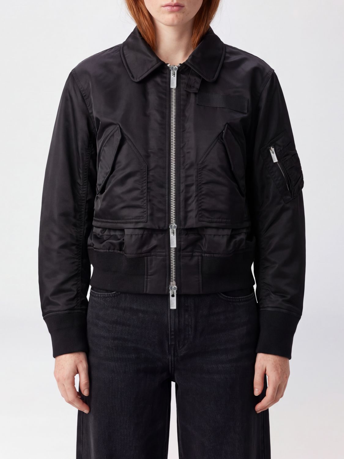 SACAI X CARHARTT WIP Bomberjacke aus Nylon mit aufgesetzten Taschen und Reißverschluss