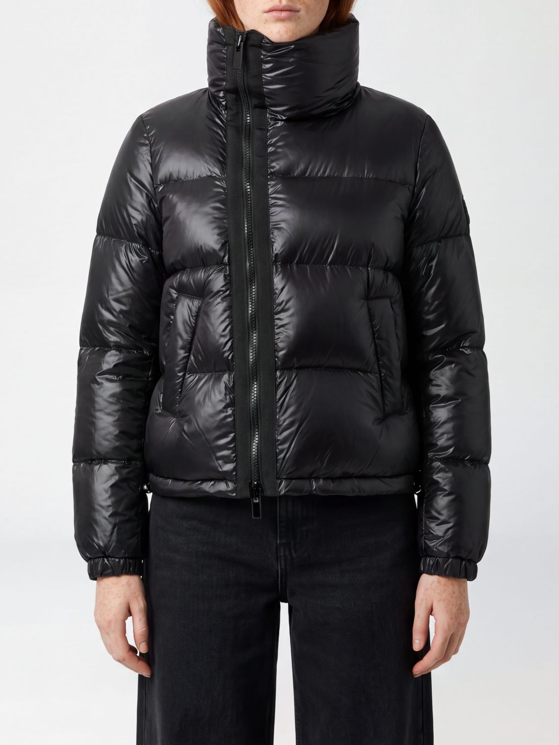 SACAI X CARHARTT WIP Zweireihige kurze Daunenjacke aus Nylon mit Trichterkragen