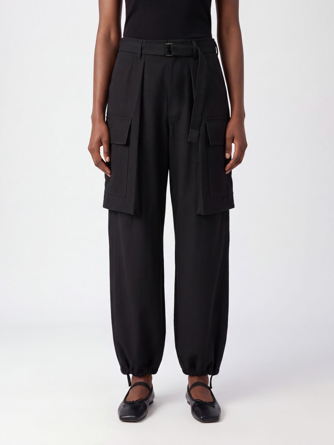 SACAI X CARHARTT WIP Wide Leg Cargohose aus Baumwolle mit elastischem Bund