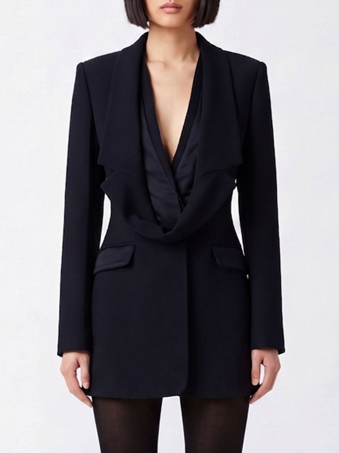 JEAN PAUL GAULTIER Single-Breasted Wool Blazer with V-Neck JEAN PAUL GAULTIER Single-Breasted Wool Blazer with V-Neck