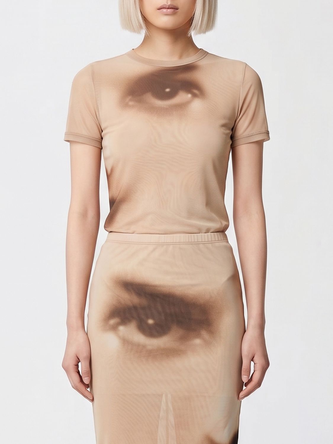 Jean Paul Gaultier All-Over Graphic Print Slim Fit T-Shirt in Nylon