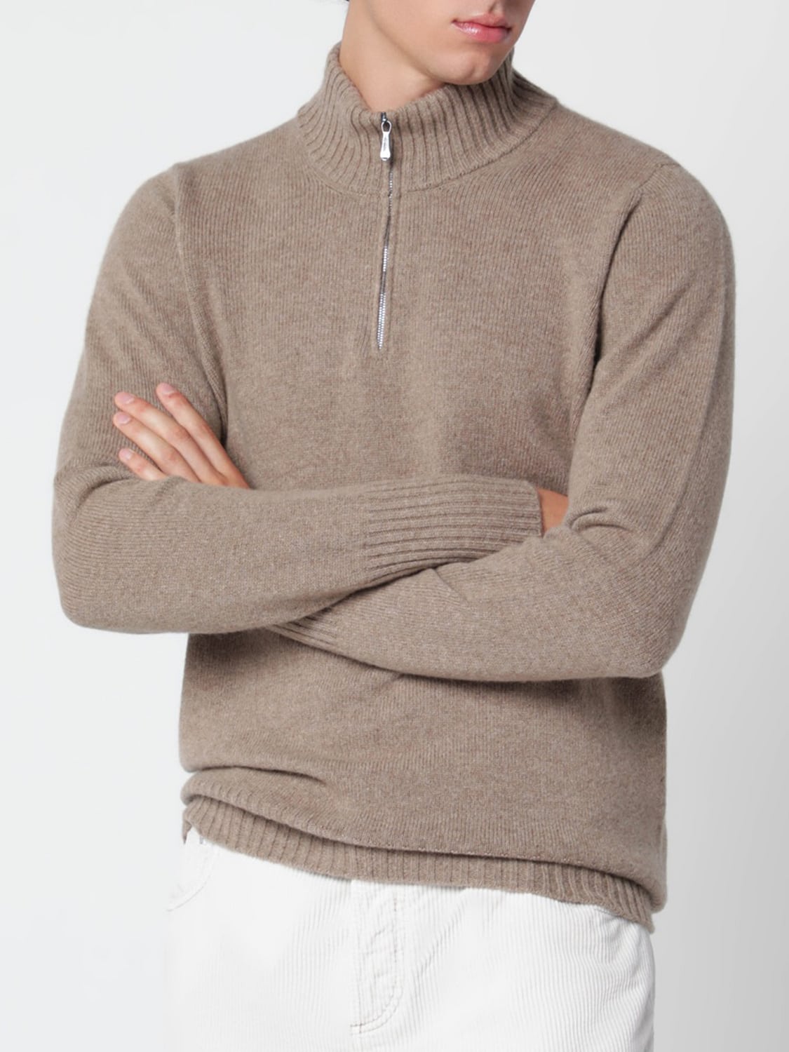 DRUMOHR Half-Zip Long-Sleeved Wool Blend Turtleneck Jumper