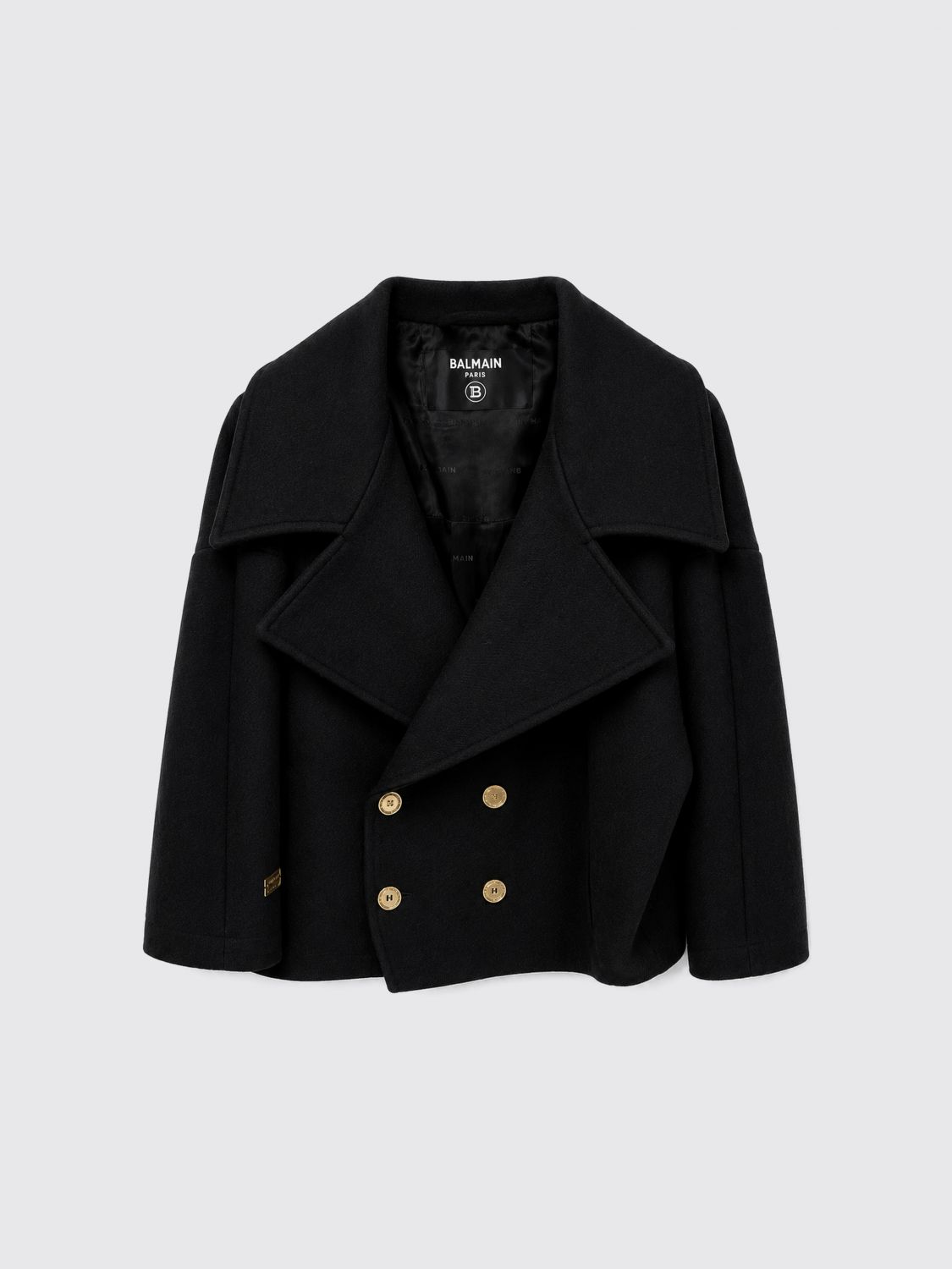 Balmain Coat Kids Color Black