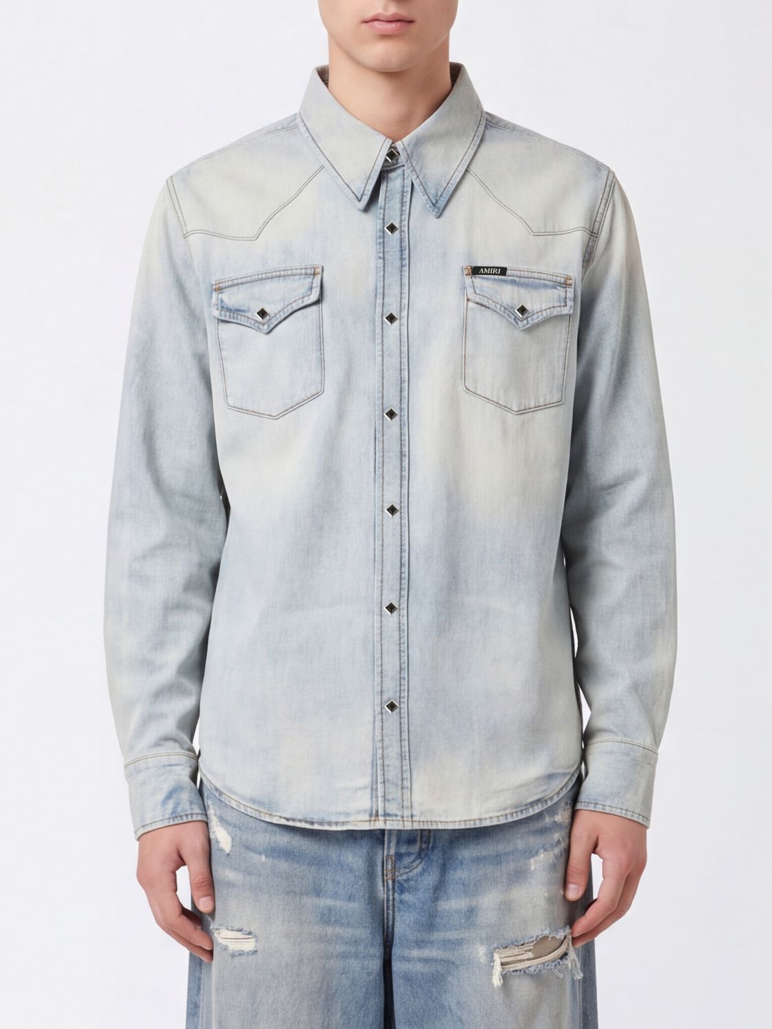AMIRI Shirt Men color Denim