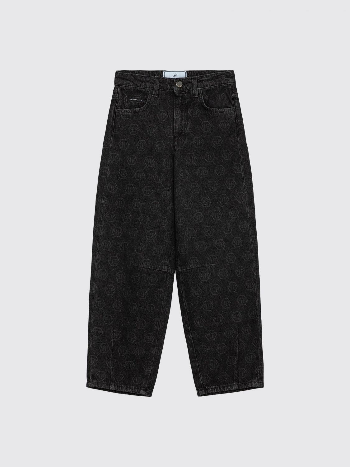 Philipp Plein Pants Kids Color Grey In Black