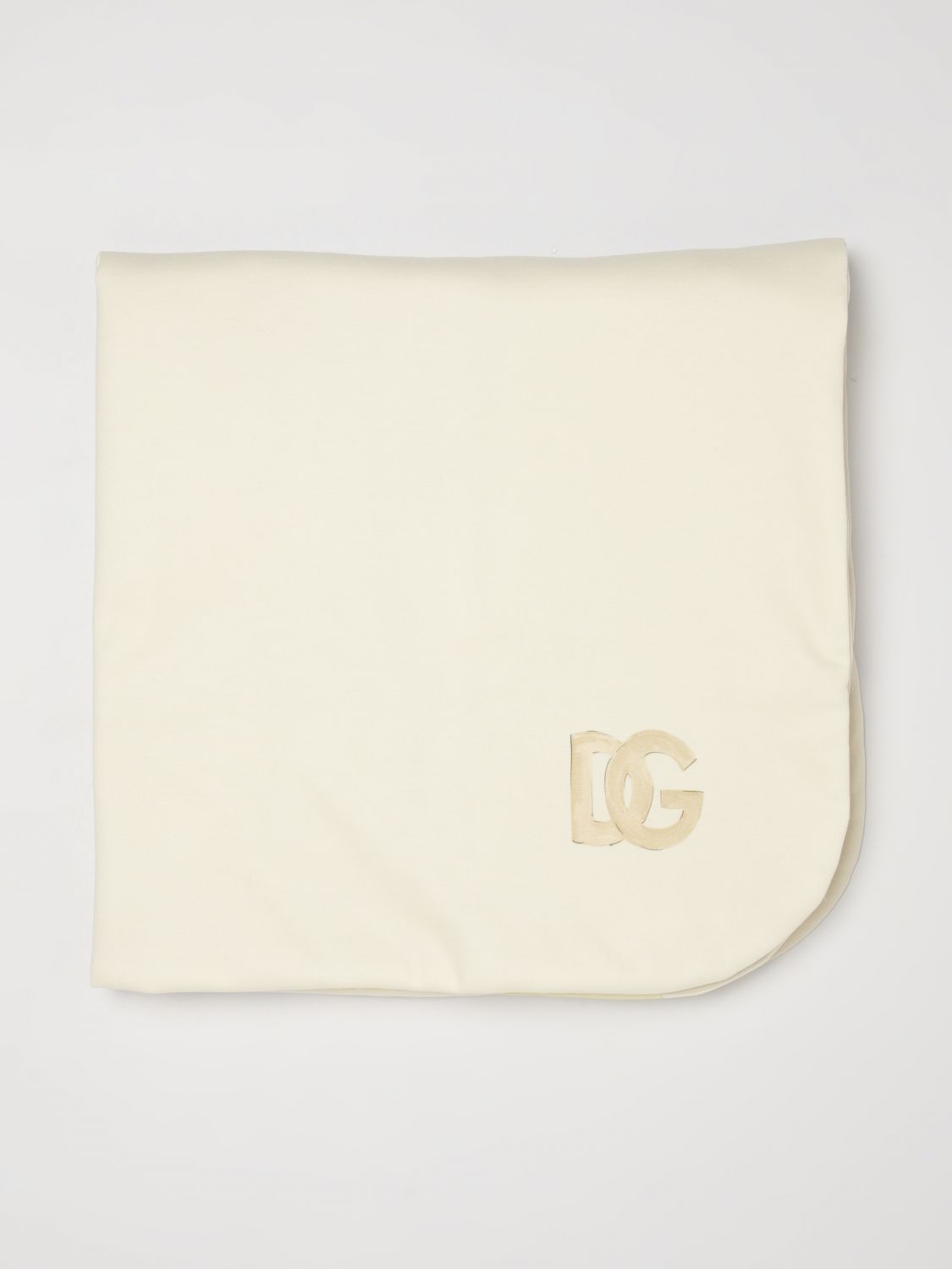Dolce & Gabbana Baby Cotton Blanket with DG Monogram Graphic Print